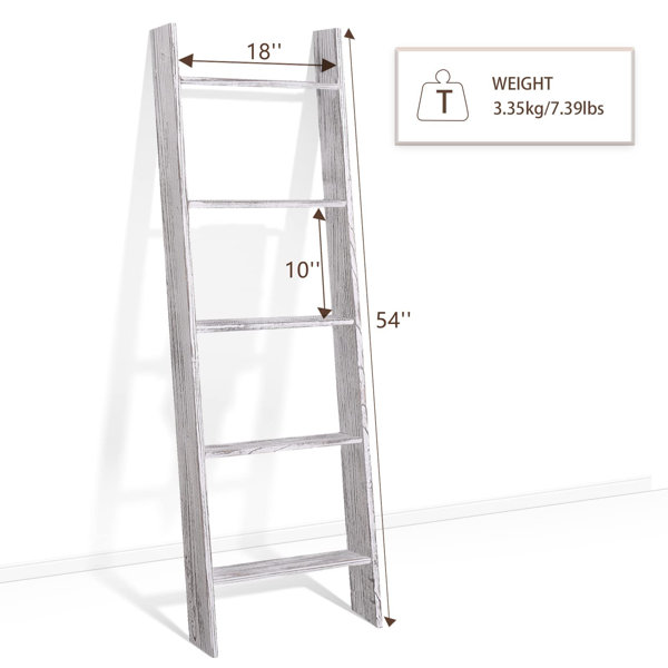 Sand & Stable 54'' Tall Solid Wood Blanket Ladder Towel Holder Scarve